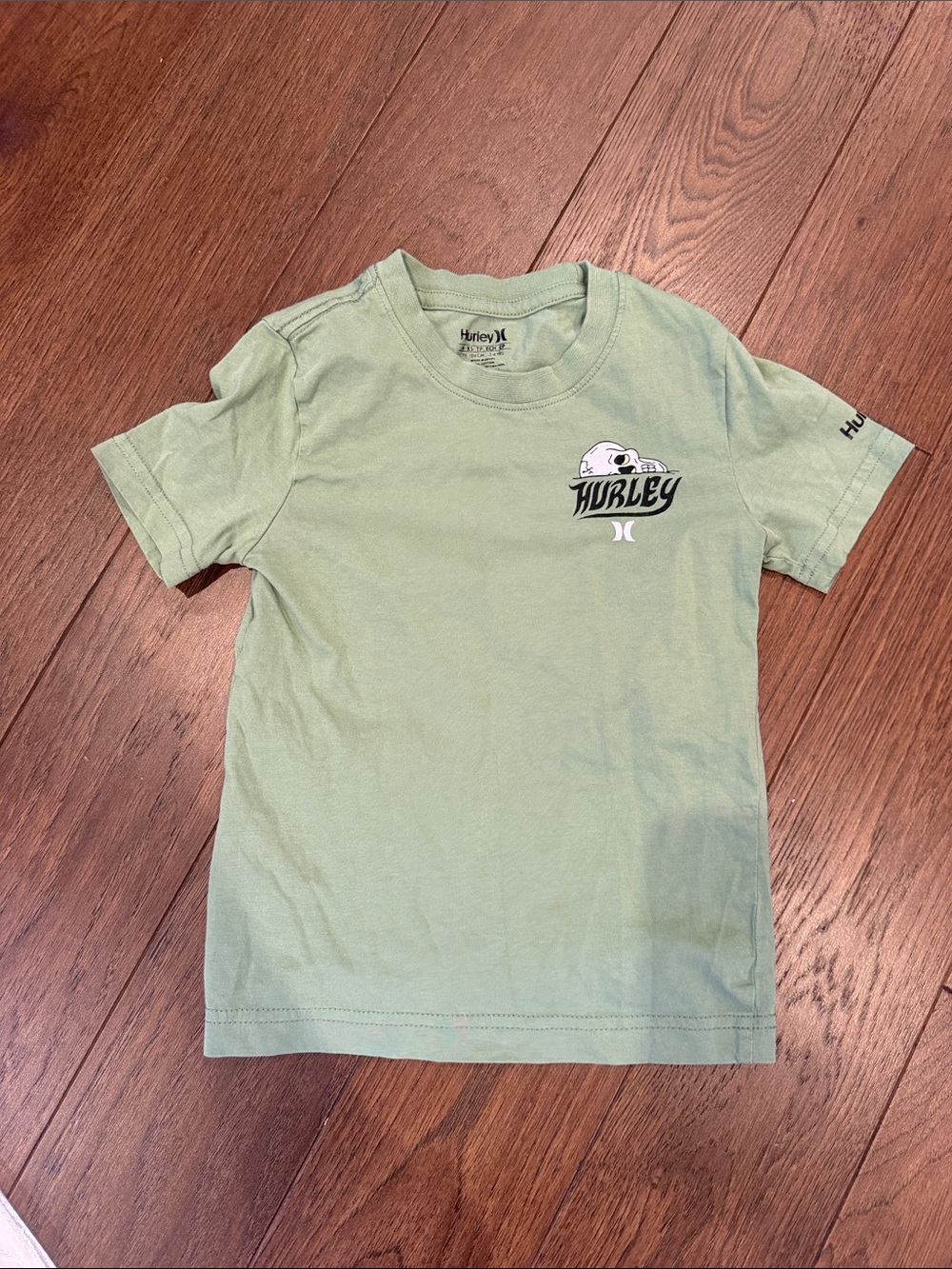 Hurley Kids Short Sleeve Logo Tee - Light Green Size XS 4 - C39-228